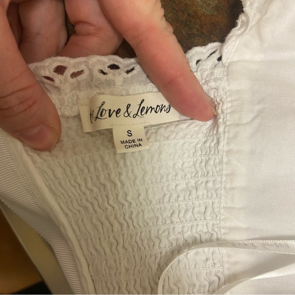 For Love & Lemons Kylie Crop Top Size S White Eyelet Zip Back Spring Vacation - Picture 13 of 16